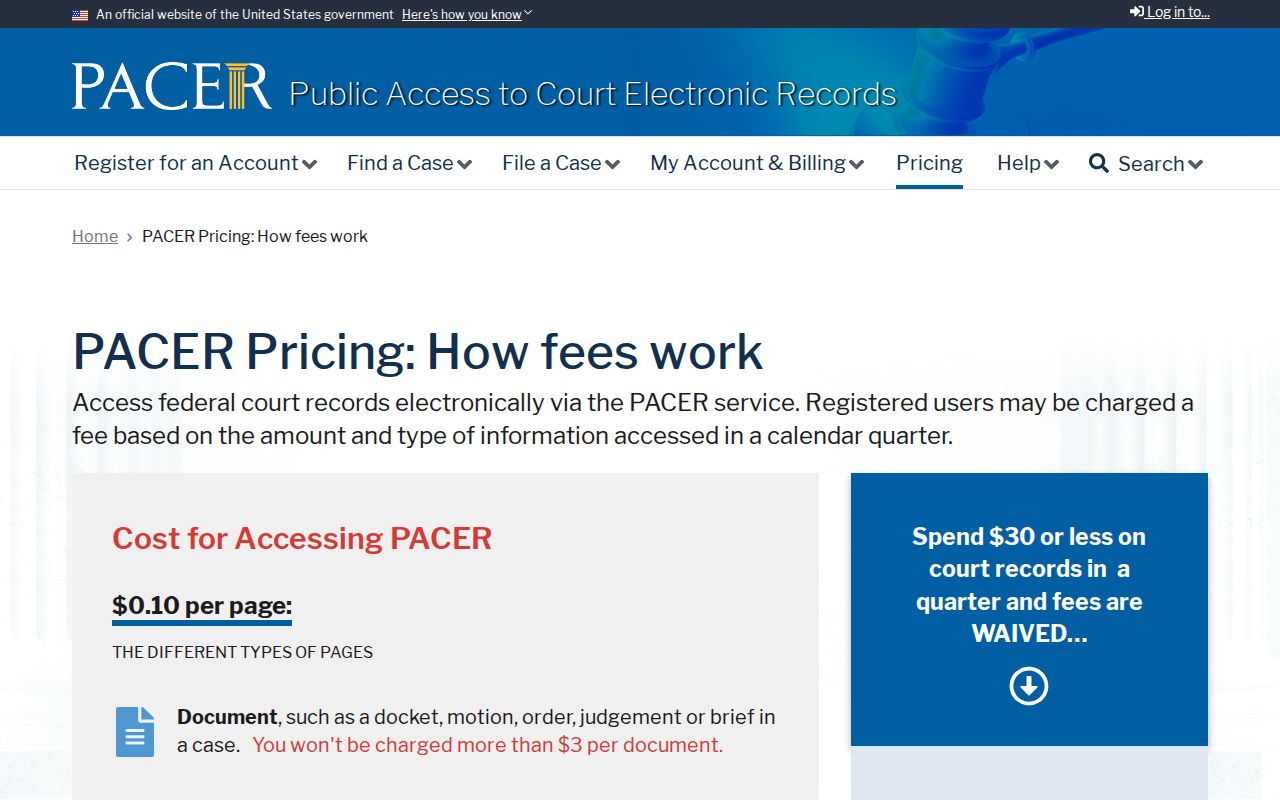 Knox County most wanted warrant records PACER fee guidance
